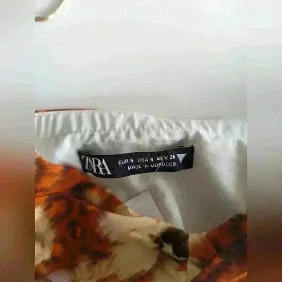 NWT Zara Bundle Floral Print Linen Cotton Cropped Top & Yellow Crop Top 2 pieces - Picture 2 of 7